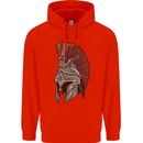 Roman Helmet Bodybuilding Gym Spartan Mens 80% Cotton Hoodie Bright Red