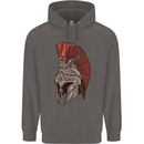 Roman Helmet Bodybuilding Gym Spartan Mens 80% Cotton Hoodie Charcoal