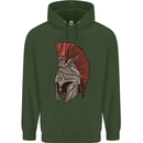Roman Helmet Bodybuilding Gym Spartan Mens 80% Cotton Hoodie Forest Green