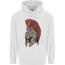 Roman Helmet Bodybuilding Gym Spartan Mens 80% Cotton Hoodie White