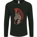 Roman Helmet Bodybuilding Gym Spartan Mens Long Sleeve T-Shirt Black