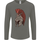 Roman Helmet Bodybuilding Gym Spartan Mens Long Sleeve T-Shirt Charcoal
