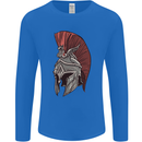 Roman Helmet Bodybuilding Gym Spartan Mens Long Sleeve T-Shirt Royal Blue