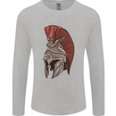 Roman Helmet Bodybuilding Gym Spartan Mens Long Sleeve T-Shirt Sports Grey