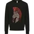 Roman Helmet Bodybuilding Gym Spartan Mens Sweatshirt Jumper Black