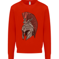 Roman Helmet Bodybuilding Gym Spartan Mens Sweatshirt Jumper Bright Red