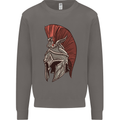 Roman Helmet Bodybuilding Gym Spartan Mens Sweatshirt Jumper Charcoal