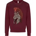 Roman Helmet Bodybuilding Gym Spartan Mens Sweatshirt Jumper Maroon
