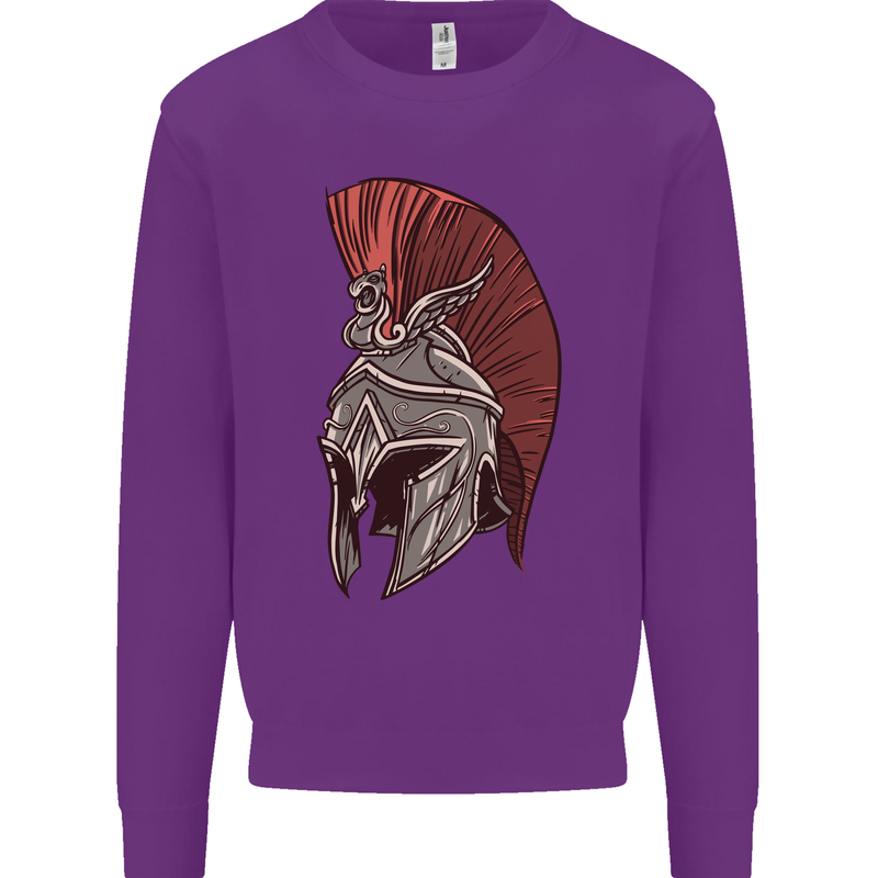 Roman Helmet Bodybuilding Gym Spartan Mens Sweatshirt Jumper Purple