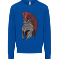 Roman Helmet Bodybuilding Gym Spartan Mens Sweatshirt Jumper Royal Blue