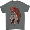 Roman Helmet Bodybuilding Gym Spartan Mens T-Shirt 100% Cotton Charcoal