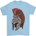 Roman Helmet Bodybuilding Gym Spartan Mens T-Shirt 100% Cotton Light Blue