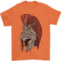 Roman Helmet Bodybuilding Gym Spartan Mens T-Shirt 100% Cotton Orange
