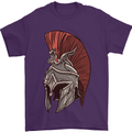Roman Helmet Bodybuilding Gym Spartan Mens T-Shirt 100% Cotton Purple
