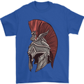 Roman Helmet Bodybuilding Gym Spartan Mens T-Shirt 100% Cotton Royal Blue