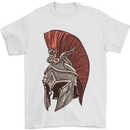 Roman Helmet Bodybuilding Gym Spartan Mens T-Shirt 100% Cotton White