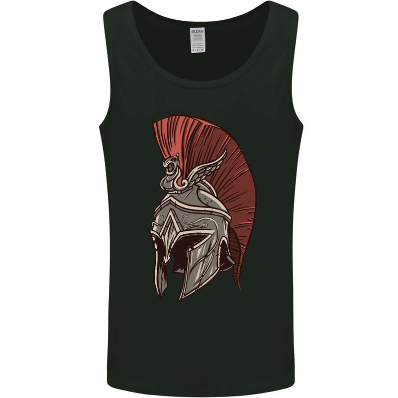 Roman Helmet Bodybuilding Gym Spartan Mens Vest Tank Top Black