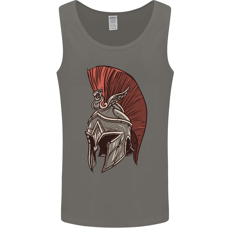 Roman Helmet Bodybuilding Gym Spartan Mens Vest Tank Top Charcoal