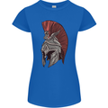 Roman Helmet Bodybuilding Gym Spartan Womens Petite Cut T-Shirt Royal Blue