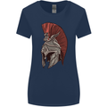 Roman Helmet Bodybuilding Gym Spartan Womens Wider Cut T-Shirt Navy Blue