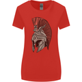 Roman Helmet Bodybuilding Gym Spartan Womens Wider Cut T-Shirt Red