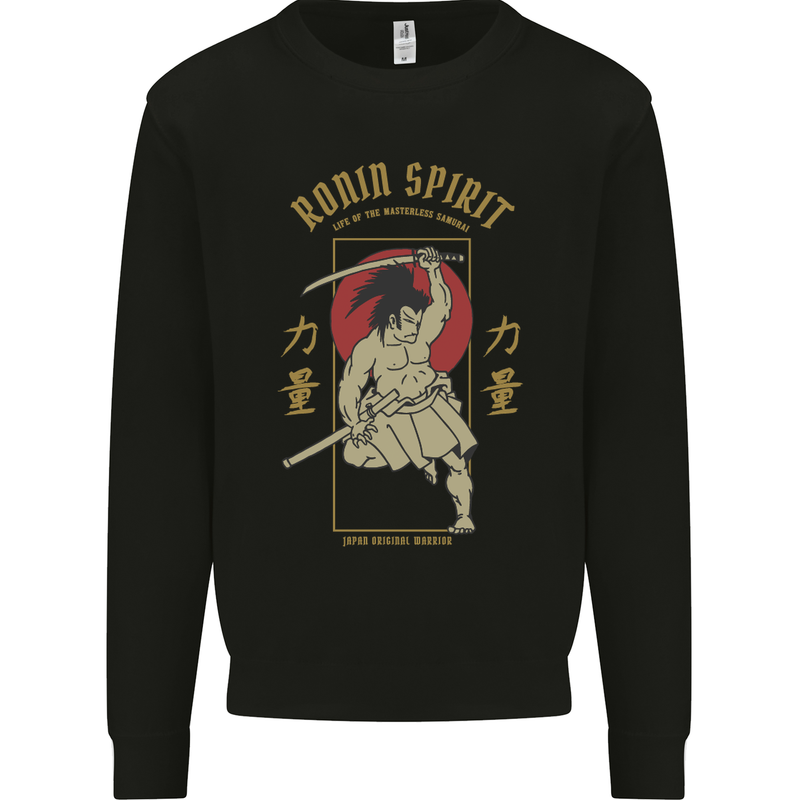 Ronin Spirit Samurai Japan Japanese Kids Sweatshirt Jumper Black