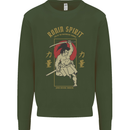 Ronin Spirit Samurai Japan Japanese Kids Sweatshirt Jumper Forest Green
