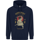 Ronin Spirit Samurai Japan Japanese Mens 80% Cotton Hoodie Navy Blue