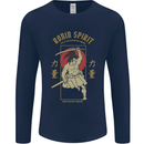 Ronin Spirit Samurai Japan Japanese Mens Long Sleeve T-Shirt Navy Blue
