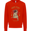 Ronin Spirit Samurai Japan Japanese Mens Sweatshirt Jumper Bright Red