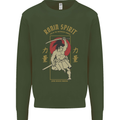 Ronin Spirit Samurai Japan Japanese Mens Sweatshirt Jumper Forest Green