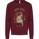 Ronin Spirit Samurai Japan Japanese Mens Sweatshirt Jumper Maroon