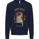 Ronin Spirit Samurai Japan Japanese Mens Sweatshirt Jumper Navy Blue