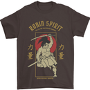 Ronin Spirit Samurai Japan Japanese Mens T-Shirt Cotton Gildan Dark Chocolate