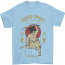 Ronin Spirit Samurai Japan Japanese Mens T-Shirt Cotton Gildan Light Blue