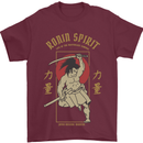 Ronin Spirit Samurai Japan Japanese Mens T-Shirt Cotton Gildan Maroon