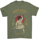 Ronin Spirit Samurai Japan Japanese Mens T-Shirt Cotton Gildan Military Green