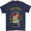 Ronin Spirit Samurai Japan Japanese Mens T-Shirt Cotton Gildan Navy Blue