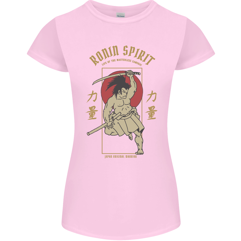 Ronin Spirit Samurai Japan Japanese Womens Petite Cut T-Shirt Light Pink