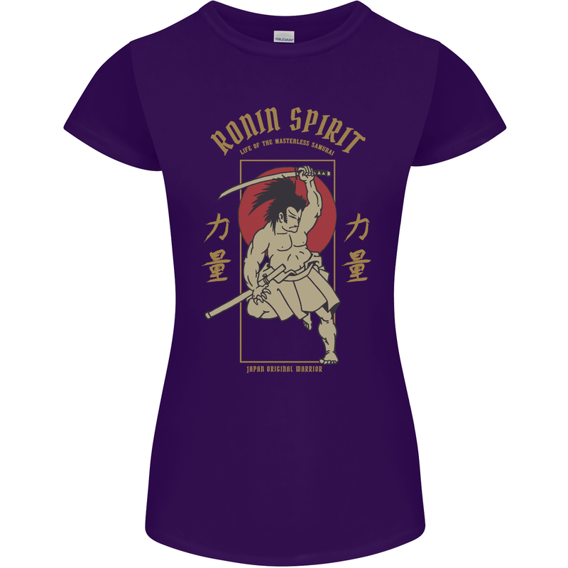 Ronin Spirit Samurai Japan Japanese Womens Petite Cut T-Shirt Purple