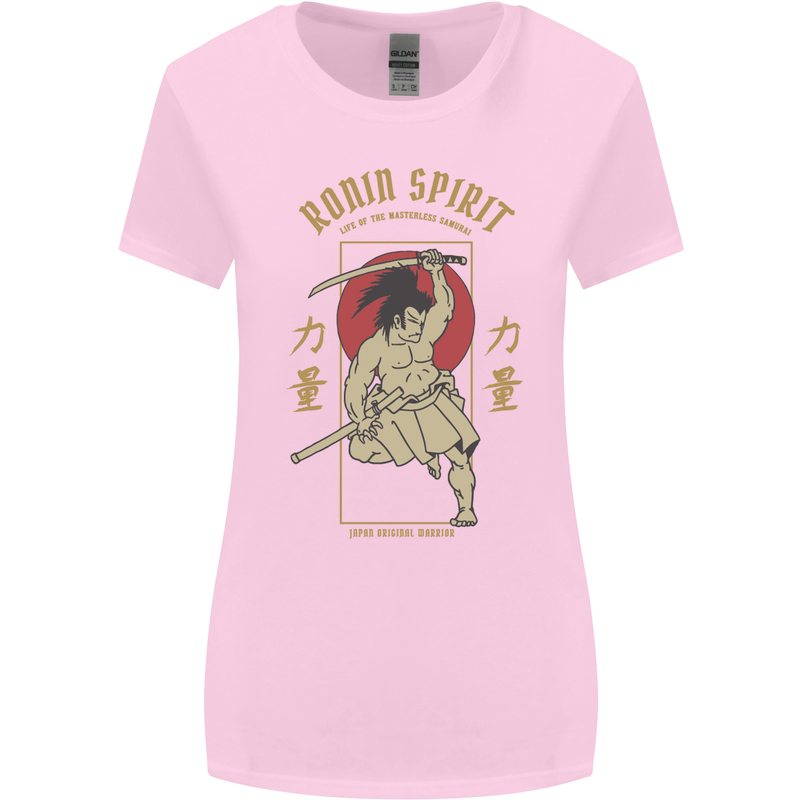 Ronin Spirit Samurai Japan Japanese Womens Wider Cut T-Shirt Light Pink