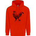 Rooster Camera Photography Photographer Childrens Kids Hoodie Bright Red