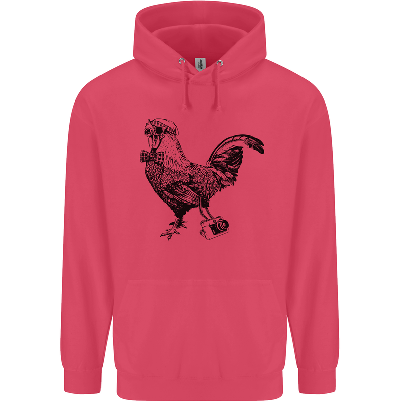 Rooster Camera Photography Photographer Childrens Kids Hoodie Heliconia