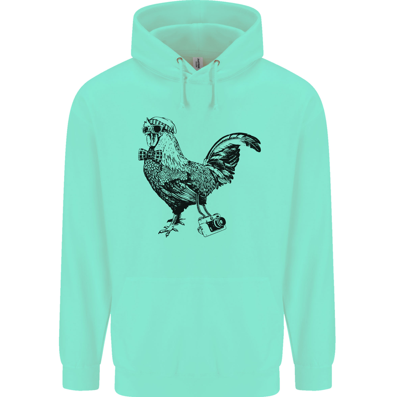 Rooster Camera Photography Photographer Childrens Kids Hoodie Peppermint