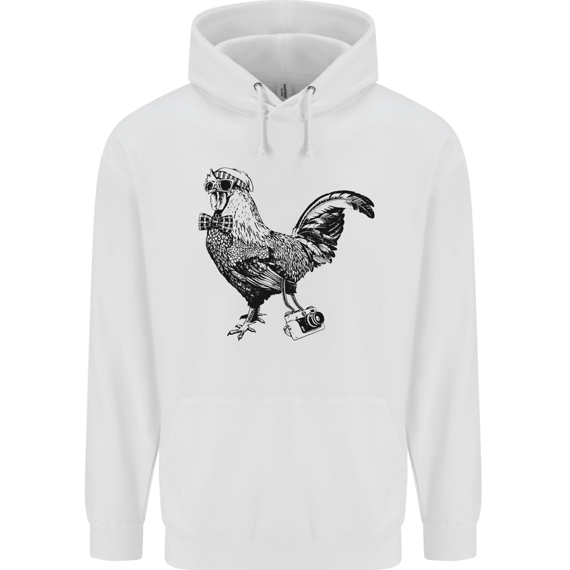 Rooster Camera Photography Photographer Childrens Kids Hoodie White