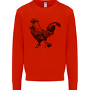 Rooster Camera Photography Photographer Kids Sweatshirt Jumper Bright Red