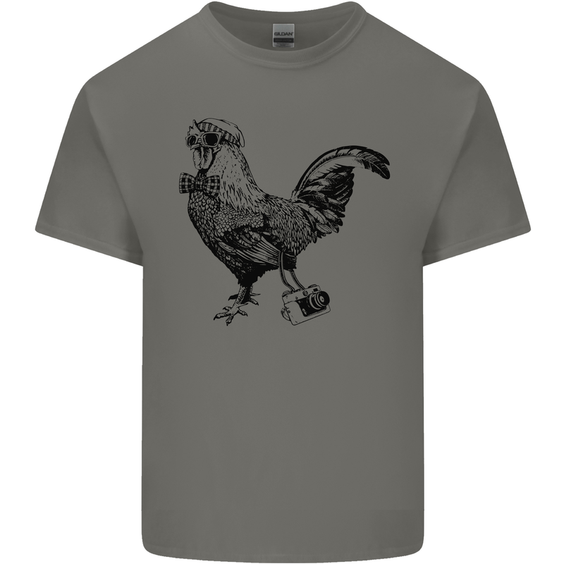 Rooster Camera Photography Photographer Kids T-Shirt Childrens Charcoal