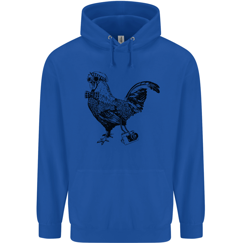 Rooster Camera Photography Photographer Mens 80% Cotton Hoodie Royal Blue