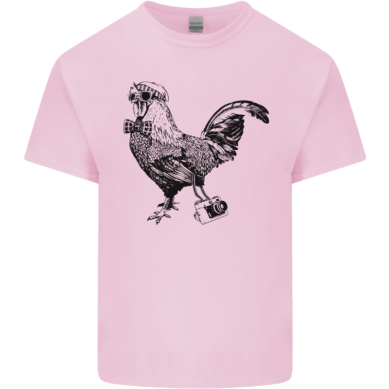 Rooster Camera Photography Photographer Mens Cotton T-Shirt Tee Top Light Pink