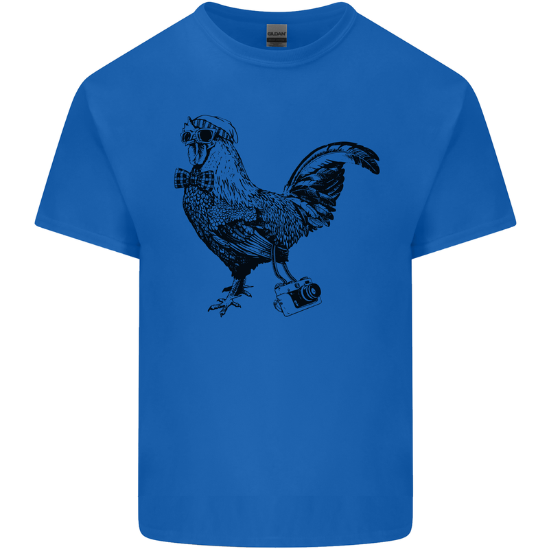 Rooster Camera Photography Photographer Mens Cotton T-Shirt Tee Top Royal Blue